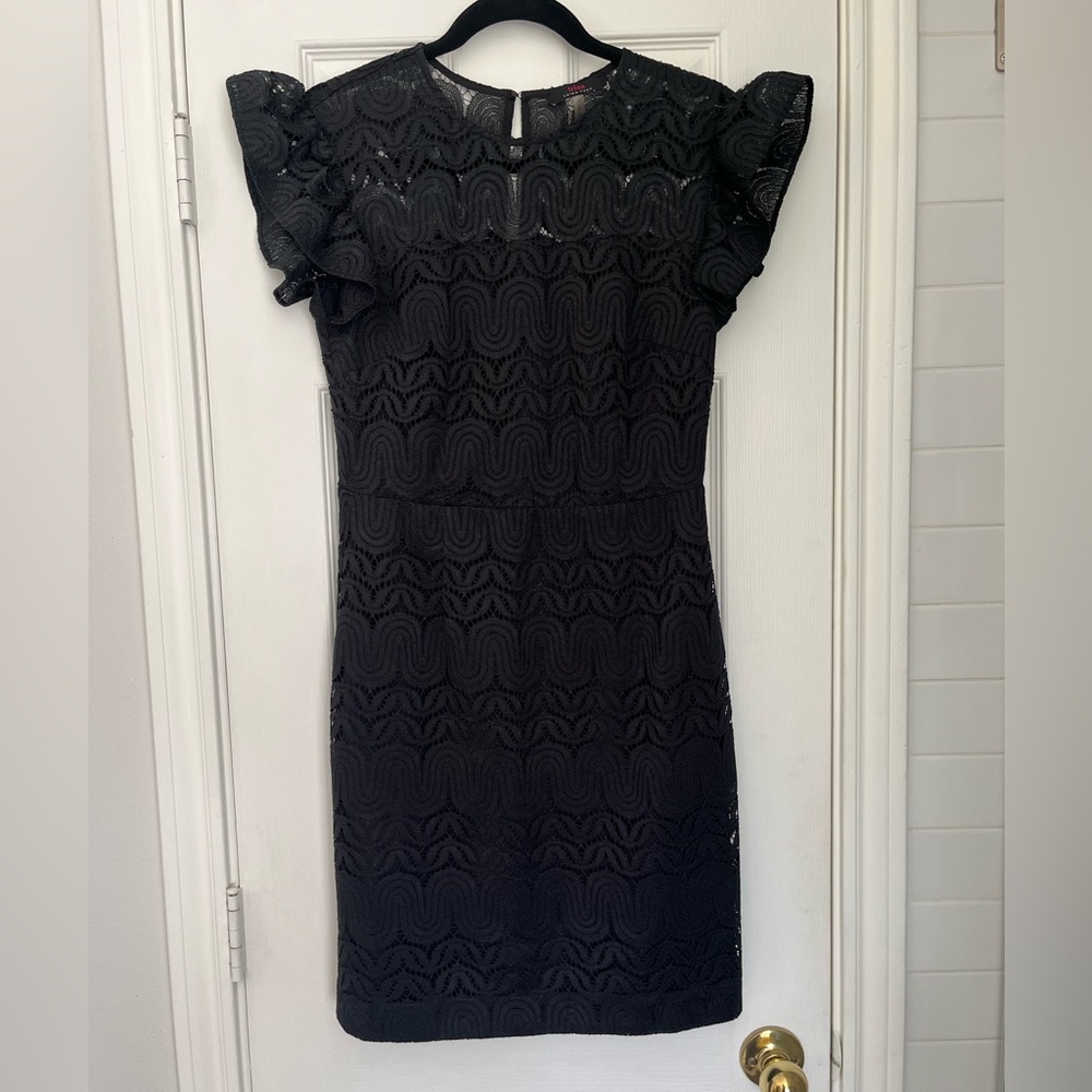 Trina by Trina Turk Black Lace Midi Dress